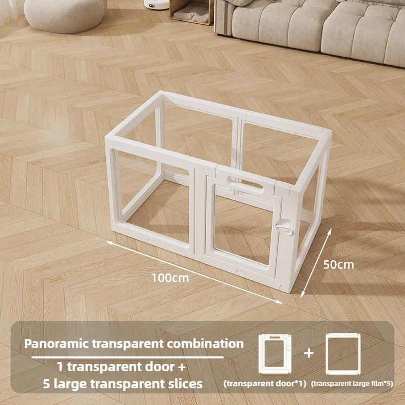 Indoor Transparent Dog Fence Tall Acrylic Backyard Dog Enclosure Cage Door Furniture Dogs Playpen Anti Escape Pet Supplies