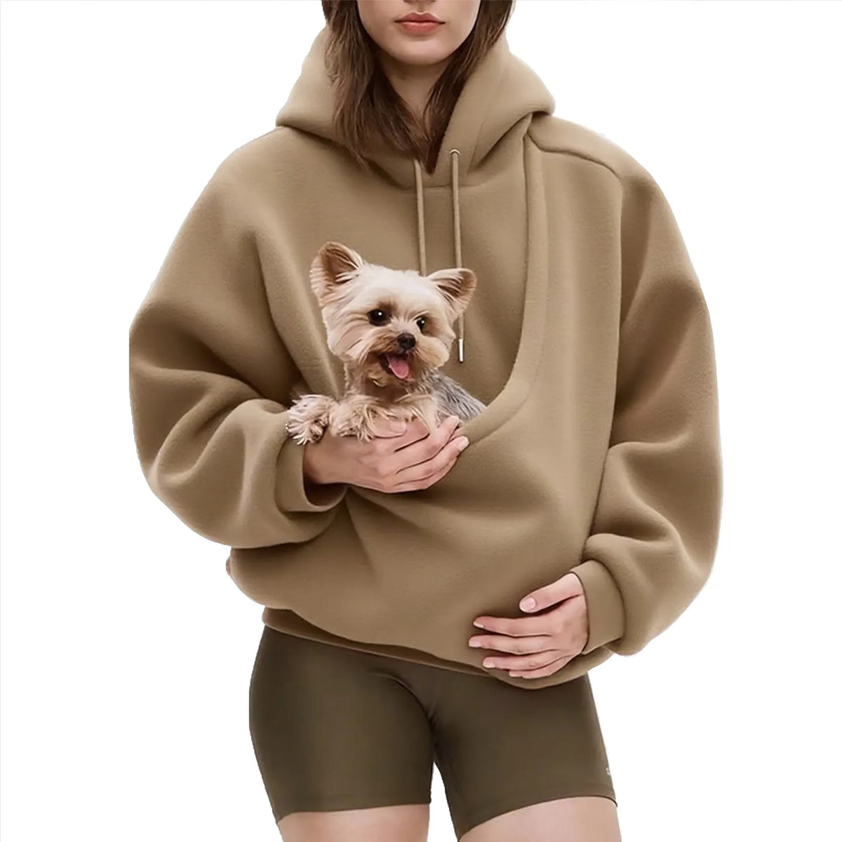 Amazon Bestseller Solid Color Kangaroo Hoodie Black Sweatshirt with Pet Pocket Cat Carrier Comfortable Unisex Hooded Sweatshirt