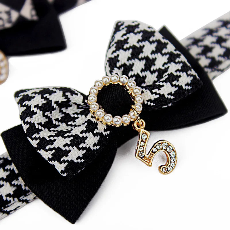 Fashion Bowknot Dog Collar Leash Set Pet Accessories Adjustable Bow Tie Cat Collar Teddy Bichon Pet Supplies Puppy Accessories