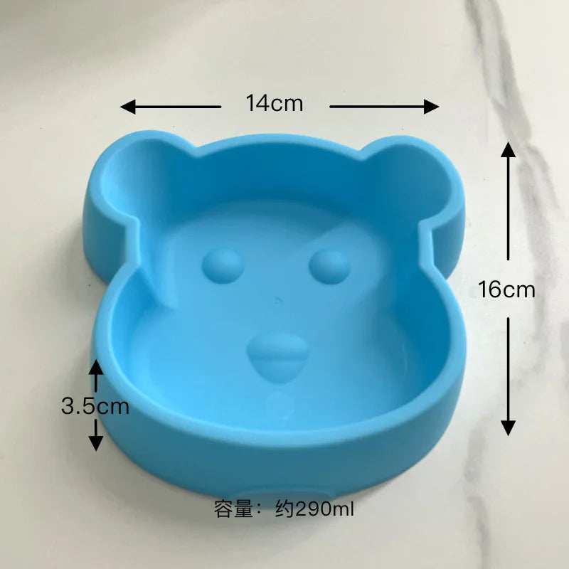 Thickened Cat Bowl, Bear-shaped Slow Food Bowl, Anti-choking, Anti-slip and Anti-tipping, Small Cat and Dog Bowl, Pet Supplies