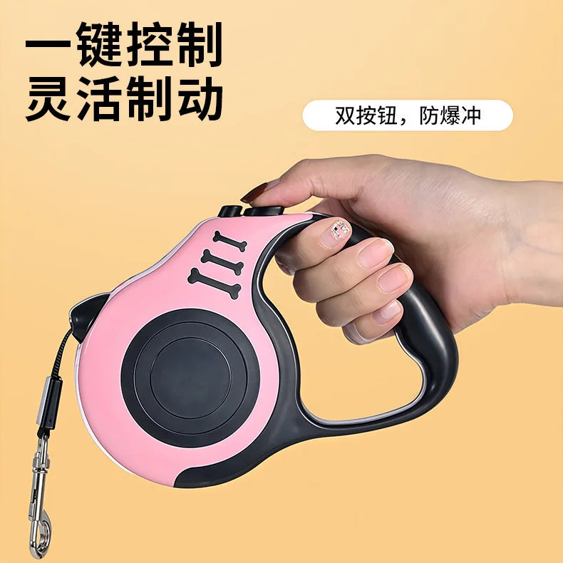 Pet Supplies Button Automatic Telescopic Leash, Super Strong Pulling Force Dog Walking Leash, Explosion-proof Dog Flushing Leash