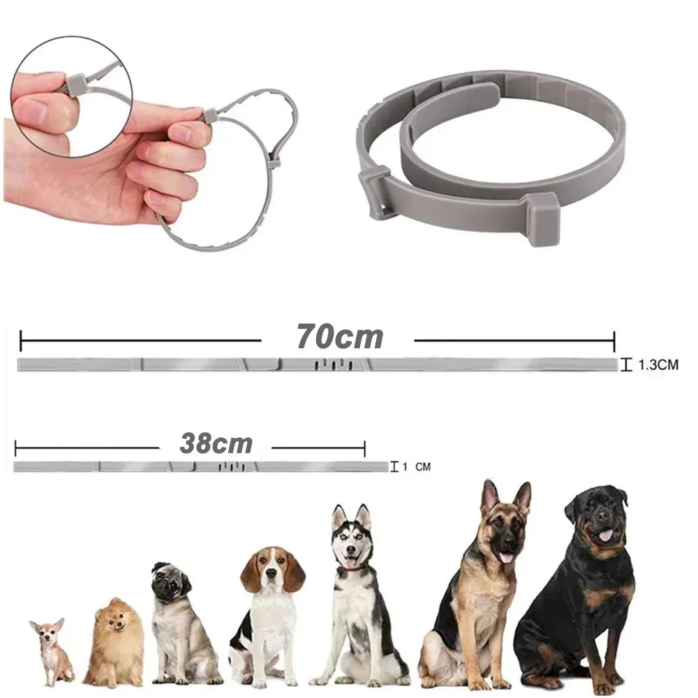 38/70cm Retractable Pet Collars Soft Silicone Dog Collar Puppy Collar Cat Neck Strap Valid for 8 Months Waterproof Pet Supplies