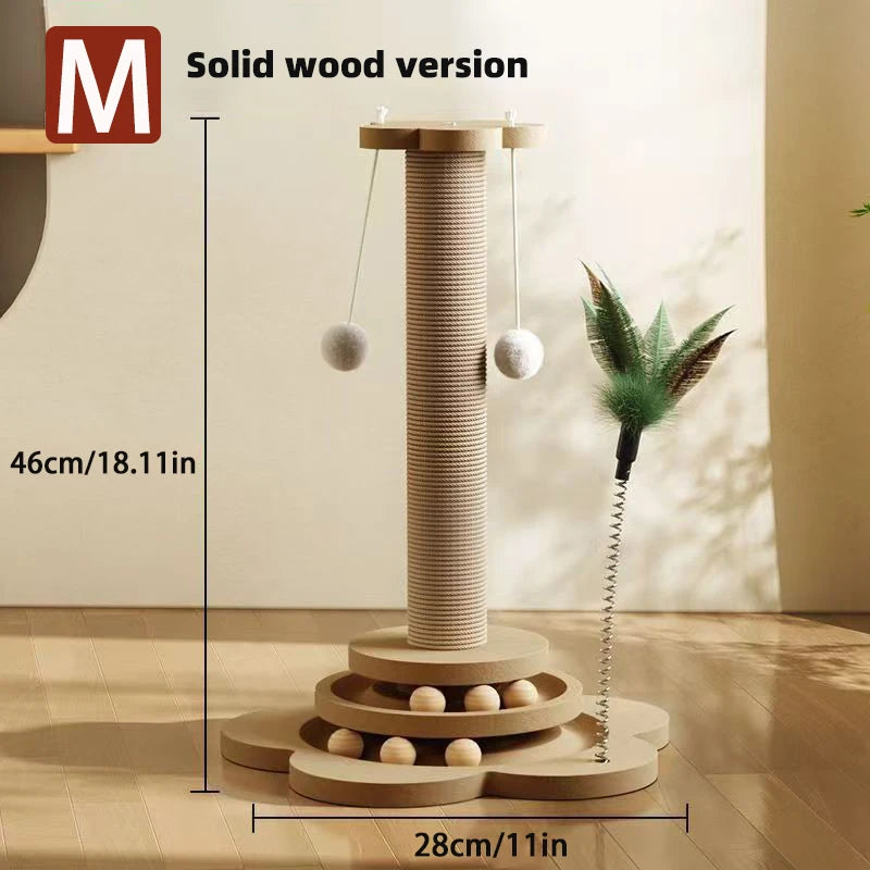 Cat Grab Column Cat Tower Durable Sisal Scratching Board Pet  Supplies Climbing Frame Funny Cat Stick Balls Happy Toys for