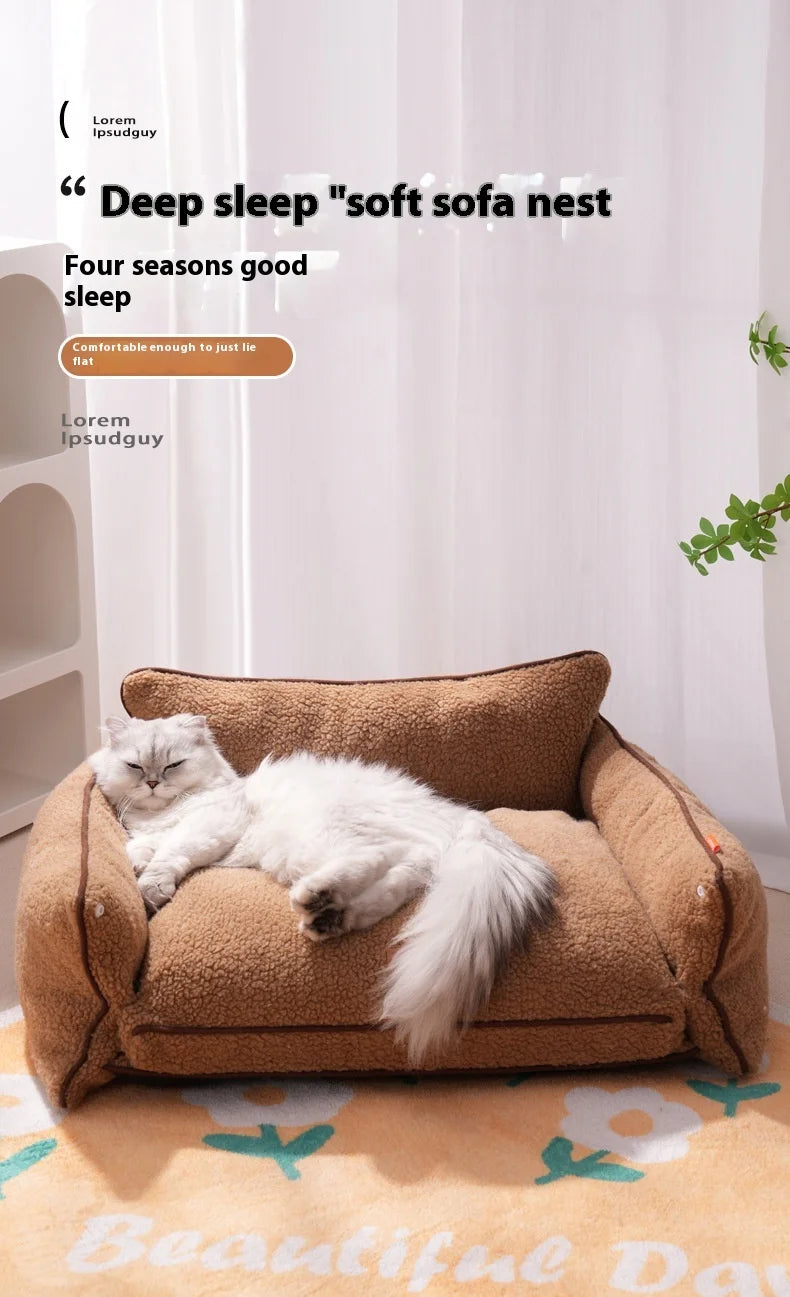 All-Season Universal Kennels Winter Warm Pet Sofa For Dogs Cats Warm Cat Nest Dog Sleeping Mats Removable Washable Pet Supplies