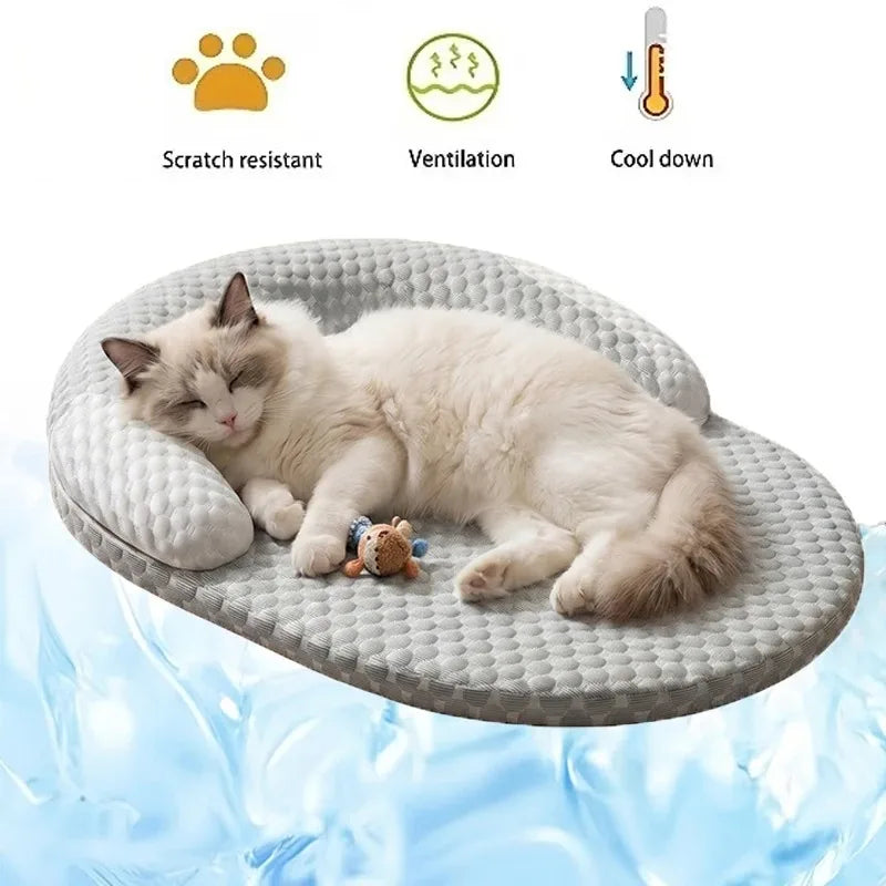 Mat for Dog Cooling Bed Summer Large Beds Cats Accessory Basket Dogs Fluffy Pet Supplies Big Small Baskets Sofa Pets Accessories