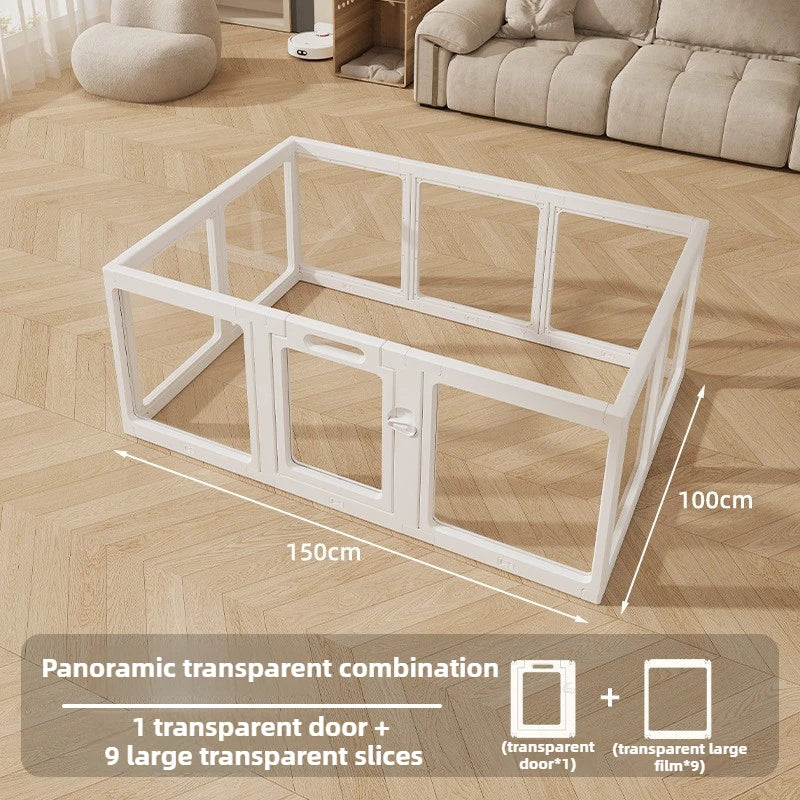Indoor Transparent Dog Fence Tall Acrylic Backyard Dog Enclosure Cage Door Furniture Dogs Playpen Anti Escape Pet Supplies