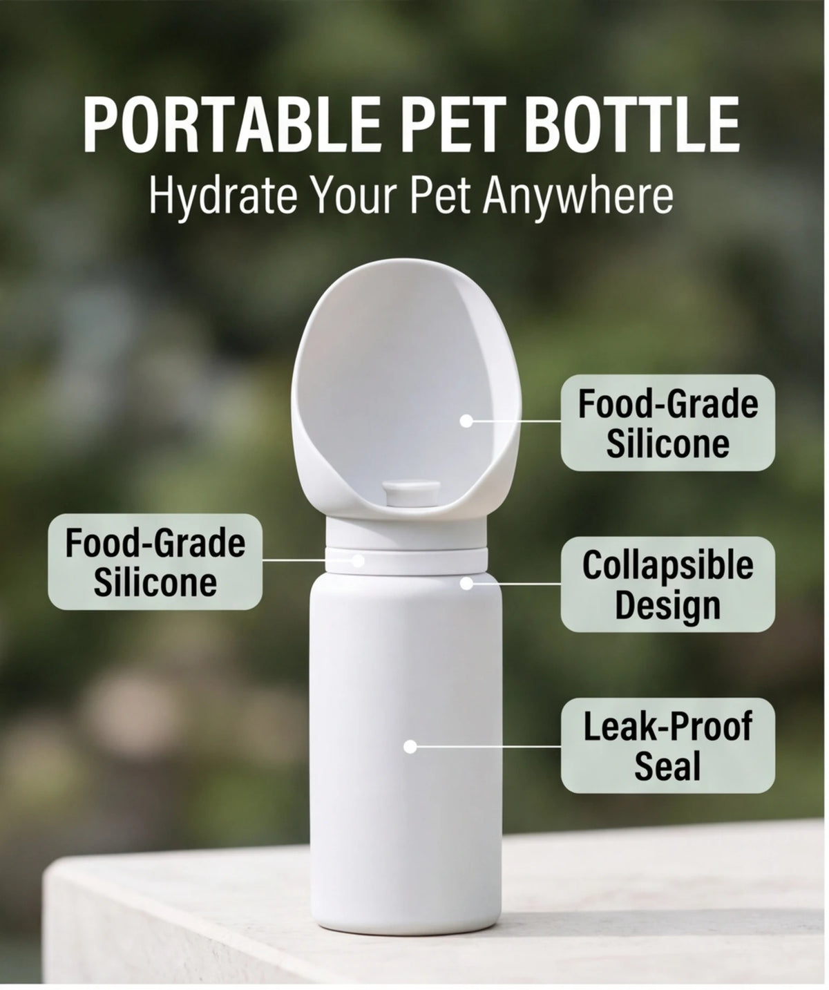 Pet Supplies Dog Accompanying Water Cup Outdoor Portable Travel Foldable Kettle Water Dispenser for Walking Dogs
