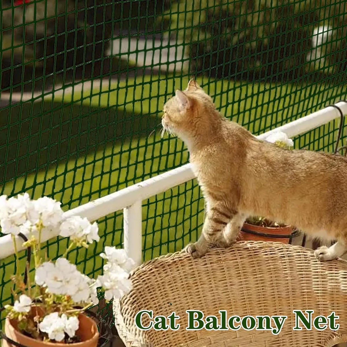 Cat Balcony Net-Steel Wire Reinforced Cat Safety Net, Anti-Fall Fence,Garden Net Anti Bird Netting, Extra Strong