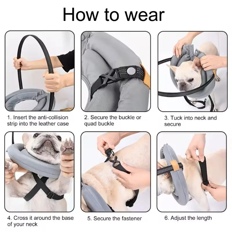 Pet Safety Harness for Dog and Cats Enhancing Protections for Sight Impaired Animal Rings Collar for Blind Dog Daily Walk