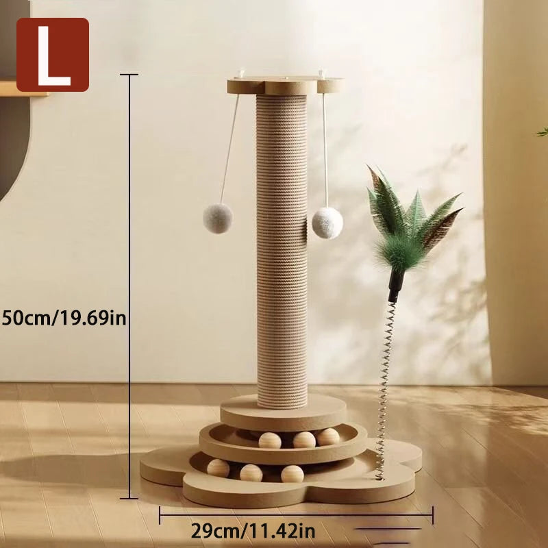 Cat Grab Column Cat Tower Durable Sisal Scratching Board Pet  Supplies Climbing Frame Funny Cat Stick Balls Happy Toys for
