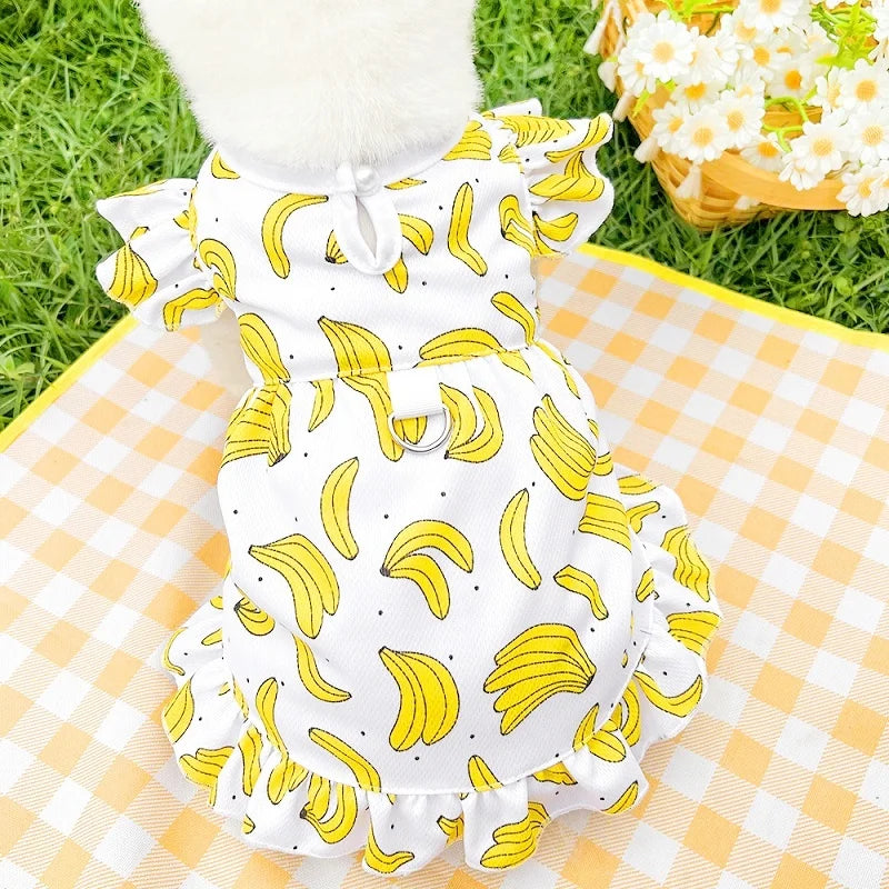 Princess Style Dog Dresses Summer Strawberry Dress for Dog Pet Puppy Clothes Cute Print Cat Wedding Skirt Chihuahua Dog Clothes
