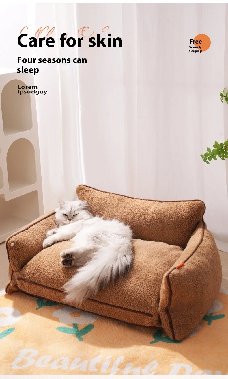 All-Season Universal Kennels Winter Warm Pet Sofa For Dogs Cats Warm Cat Nest Dog Sleeping Mats Removable Washable Pet Supplies