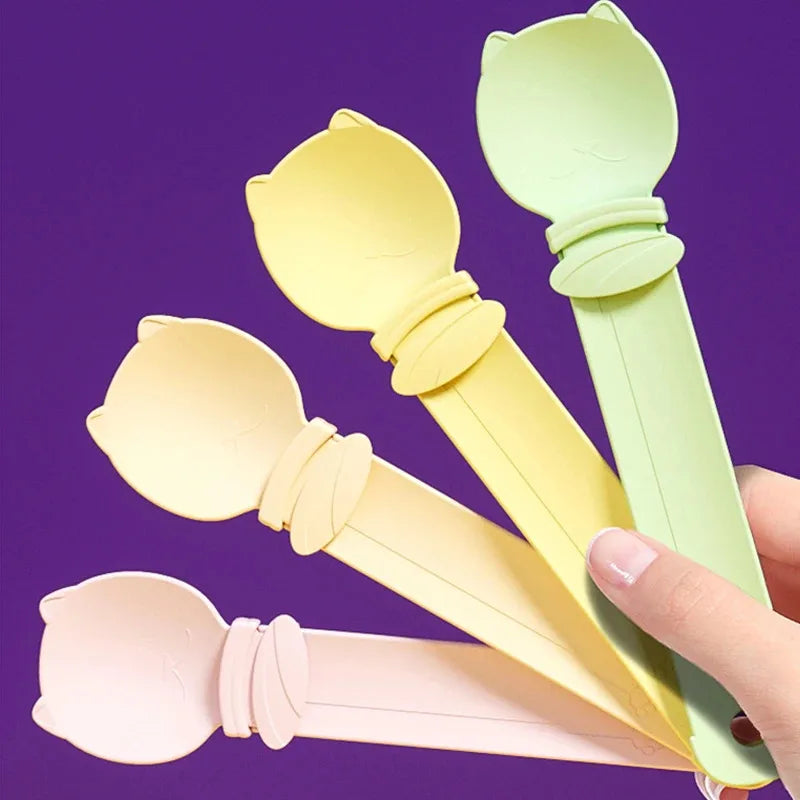 Hot Selling 2-Piece Set Of Cat Bar Shaped Squeeze Spoon, Cat Snack Feeder, Pet Liquid Feeding Tool, Pet Supplies