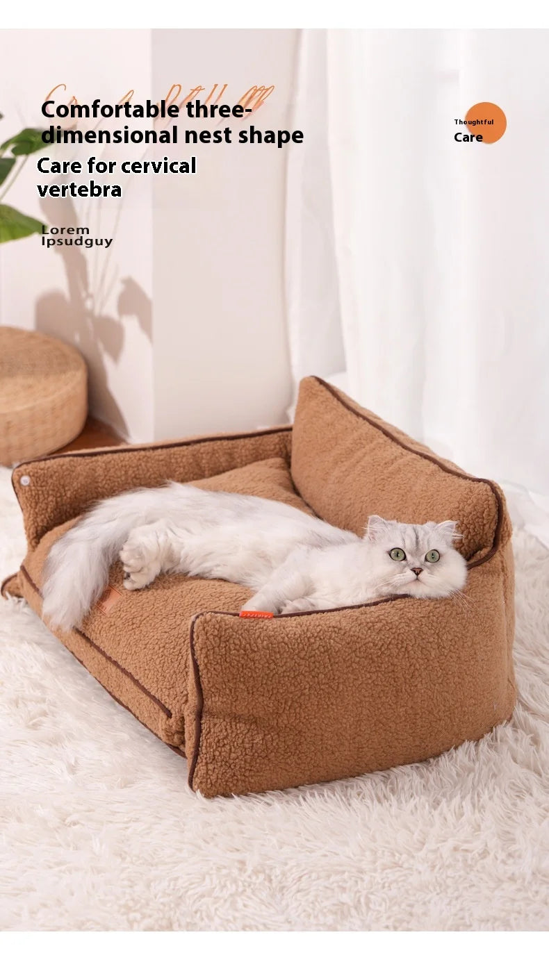 All-Season Universal Kennels Winter Warm Pet Sofa For Dogs Cats Warm Cat Nest Dog Sleeping Mats Removable Washable Pet Supplies