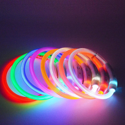New Dog Luminous Collar Bright Dog Collar Glowing Led Light Dog Collar Light Night Safety GXQ02