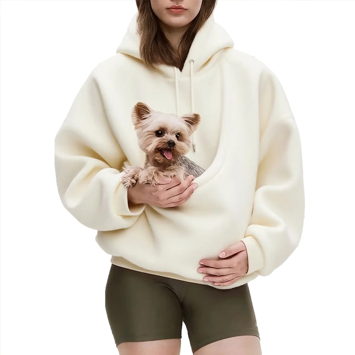 Amazon Bestseller Solid Color Kangaroo Hoodie Black Sweatshirt with Pet Pocket Cat Carrier Comfortable Unisex Hooded Sweatshirt