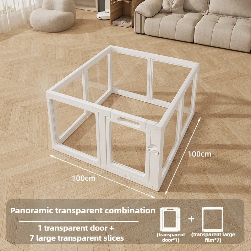 Indoor Transparent Dog Fence Tall Acrylic Backyard Dog Enclosure Cage Door Furniture Dogs Playpen Anti Escape Pet Supplies