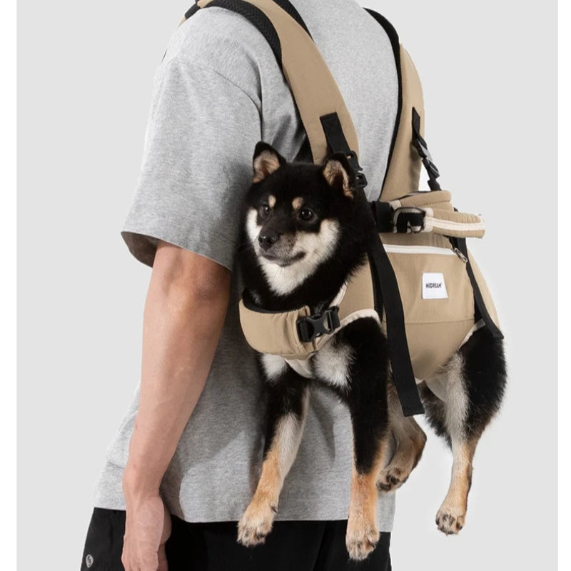 Horizontal Dog Backpack - Ergonomic Lumbar & Shoulder Support, Anti-Shake Full Wrap with Head Pad, 3-Way Carry S-XL