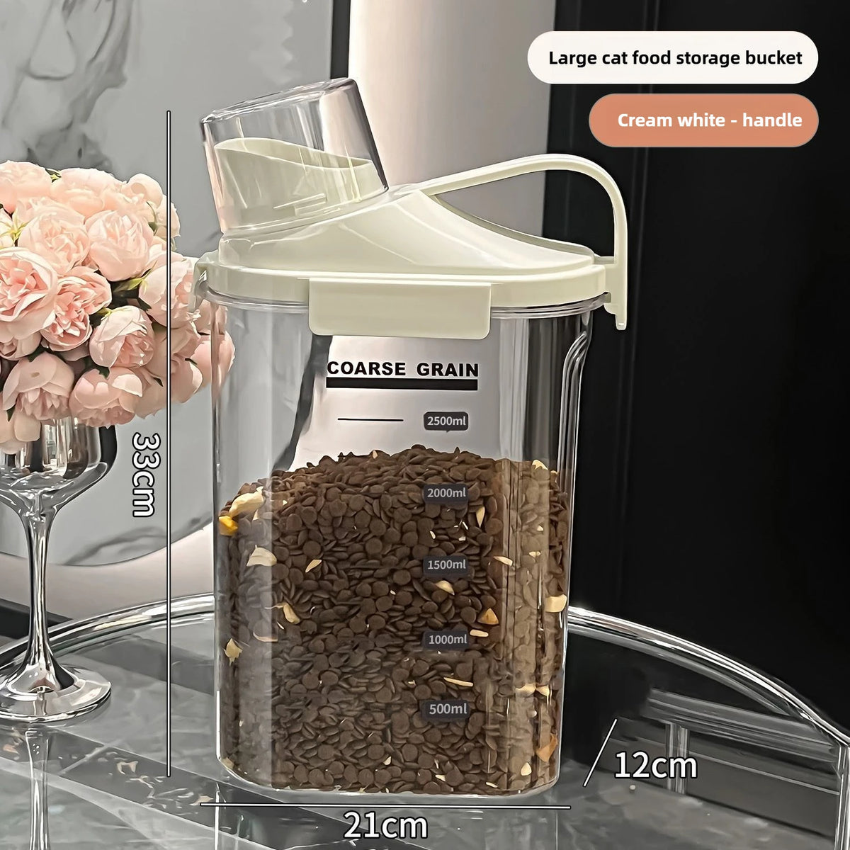 Cat Food Sealed Storage Tank Dog Food Storage Bottle Thickened Household Pest-Proof Bucket Food-Grade Moisture-Proof Container