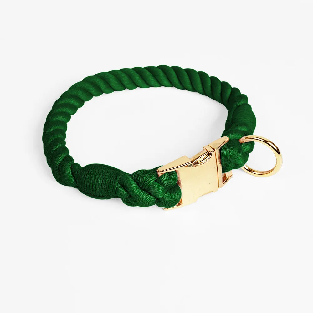 Loudik Wholesale Hand-woven Colored Cotton Rope Pet Collar Set Dog Leash Medium and Large Dog Pet Supplies Puppy Accessories
