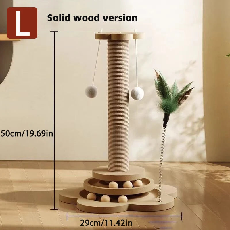 Cat Grab Column Cat Tower Durable Sisal Scratching Board Pet  Supplies Climbing Frame Funny Cat Stick Balls Happy Toys for