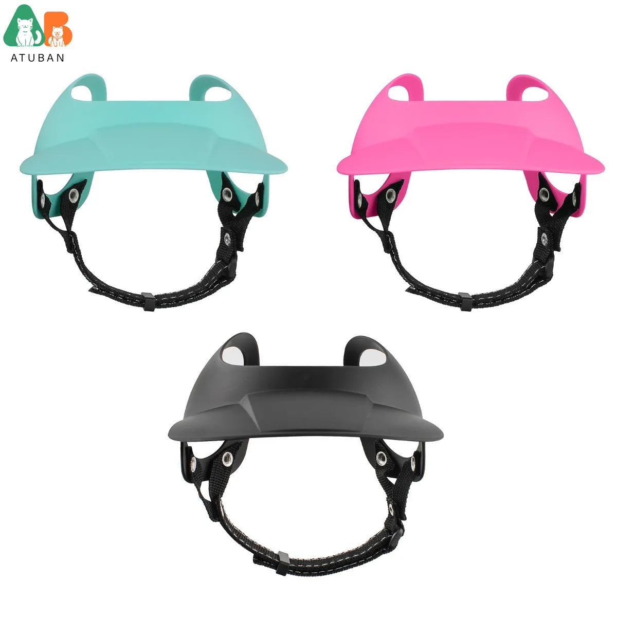 ATUBAN Dog Visor Motorcycle Sun Hat Ear Holes Adjustable for Small/Medium Dogs 16.5-27.5lb,Stylish Doggy Visor,Easy Wear