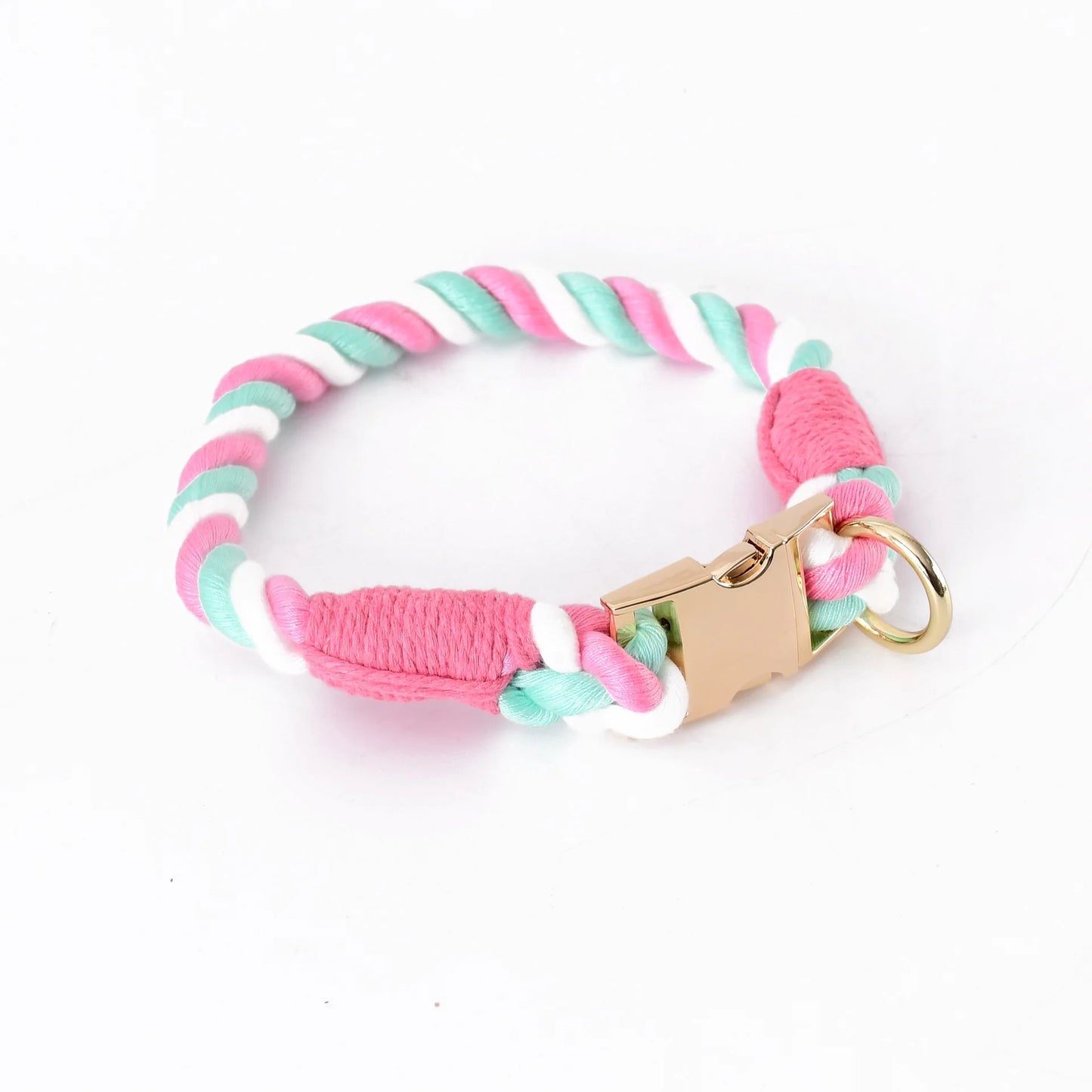Loudik Wholesale Hand-woven Colored Cotton Rope Pet Collar Set Dog Leash Medium and Large Dog Pet Supplies Puppy Accessories