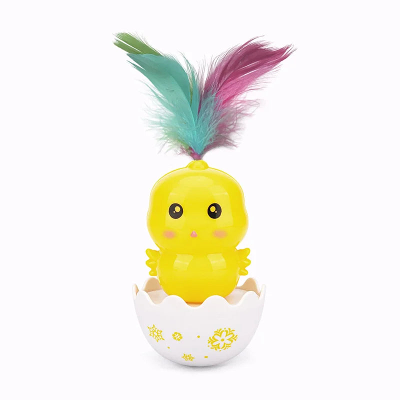 New Cat Tumbler Swing Toys Interactive Feather Pet Bumbler Funny Toy Cat Rolling Teaser Balance Feather Wand Toys Rotating Ball