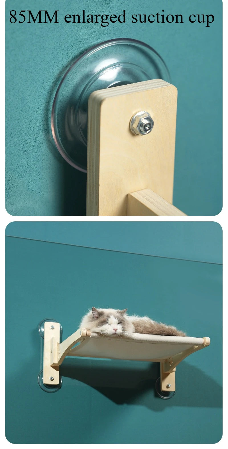 Foldable Wall Cat Hammock Window Bed Suction Cup Cat Hammock Large Space Kitten Nest Climbing Frame Pet Supplies Accessories
