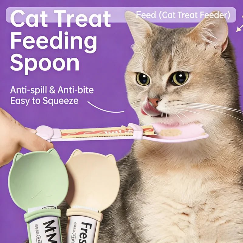 Hot Selling 2-Piece Set Of Cat Bar Shaped Squeeze Spoon, Cat Snack Feeder, Pet Liquid Feeding Tool, Pet Supplies