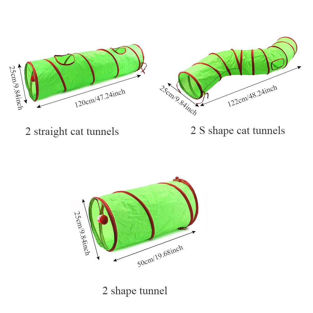 Christmas Cat Tunnel Pet Supplies Fun Toy Play Tunnel Tube Funny Kitten Toys Foldable Toys For Cat Pet Training Interactive