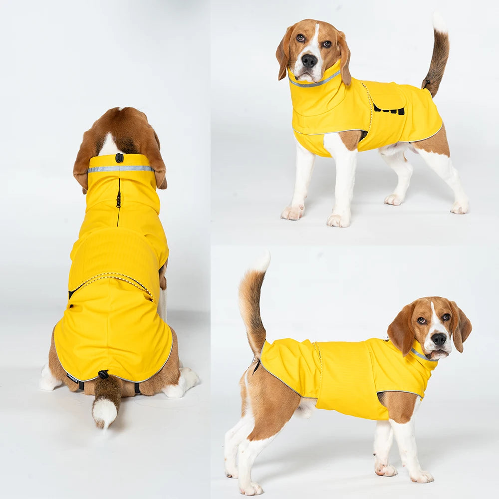 Waterproof Dog Raincoat for Small Large Dog Puppy Canine Clothes Leash Hole Reflective rain Jacket Pug Dog Clothing Pet Poncho