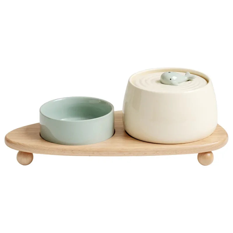 Cat Ceramic Automatic Circulating Filter Water Dispenser Pet Supplies Flow Mute Cat Dog Bowl Live Water Feeder Pet Supplies