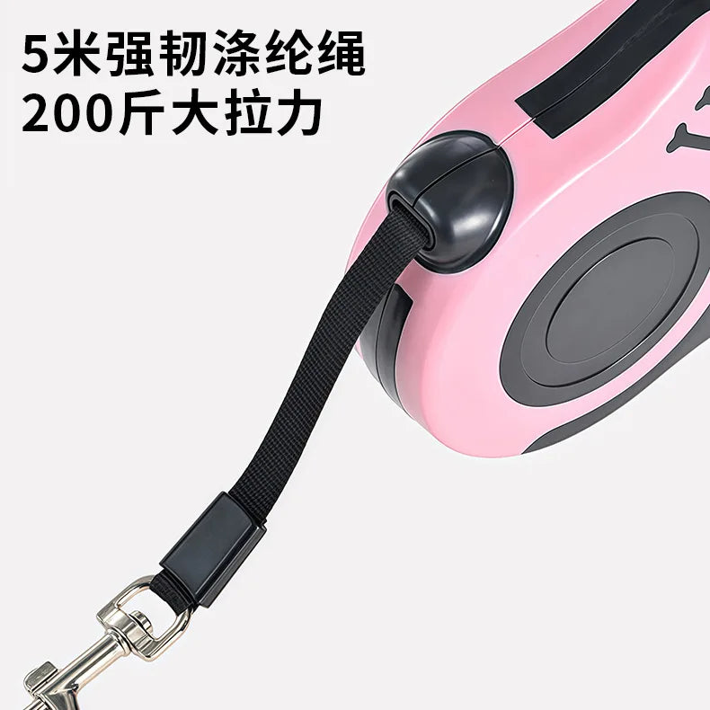 Pet Supplies Button Automatic Telescopic Leash, Super Strong Pulling Force Dog Walking Leash, Explosion-proof Dog Flushing Leash
