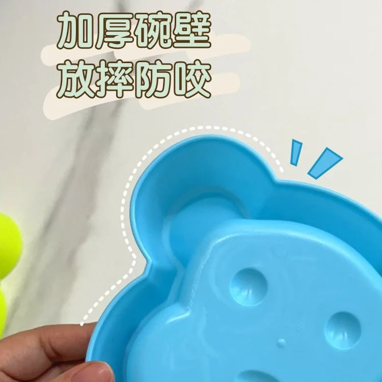 Thickened Cat Bowl, Bear-shaped Slow Food Bowl, Anti-choking, Anti-slip and Anti-tipping, Small Cat and Dog Bowl, Pet Supplies