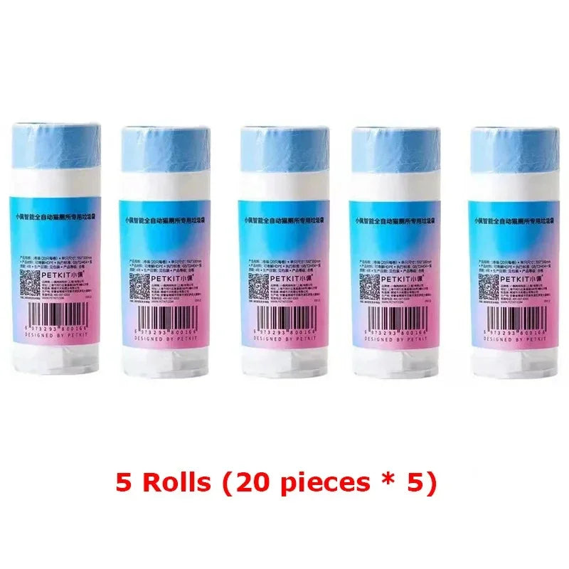 PETKIT Fully Automatic Intelligent Cat Toilet Garbage Bag Large Portable Durable and Undamaged 1Roll/20PCS Pet Supplies