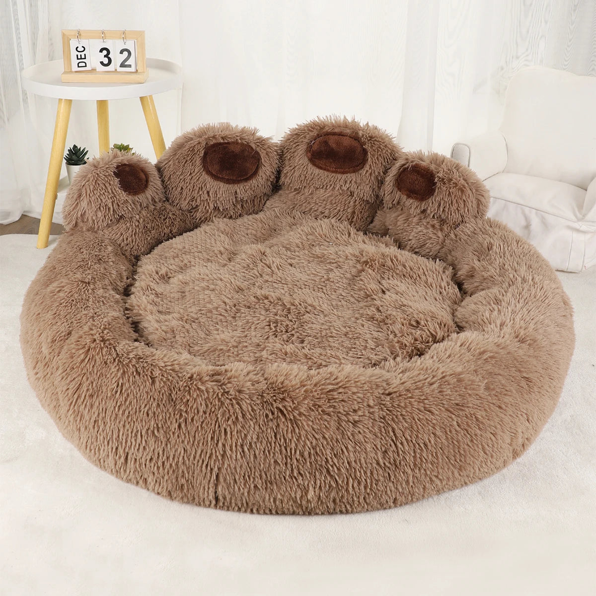 Fluffy Dog Bed Winter Warm Large Pet Products Small Sofa Baskets Pets Kennel Mat Puppy Cats Supplies Basket Blanket Accessories