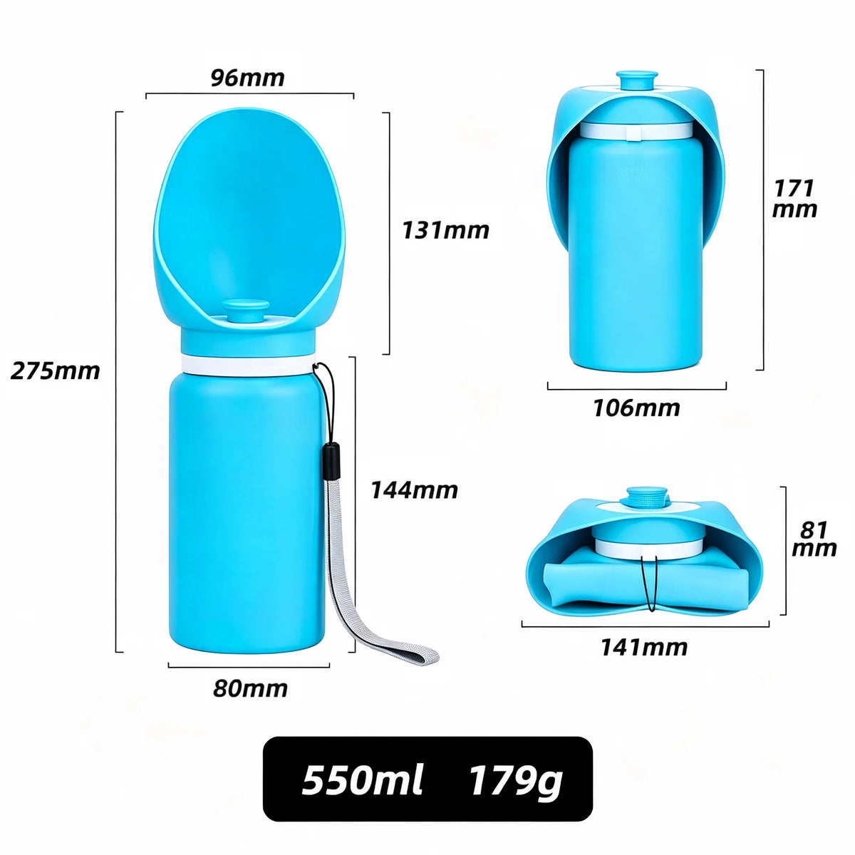 Pet Supplies Dog Accompanying Water Cup Outdoor Portable Travel Foldable Kettle Water Dispenser for Walking Dogs