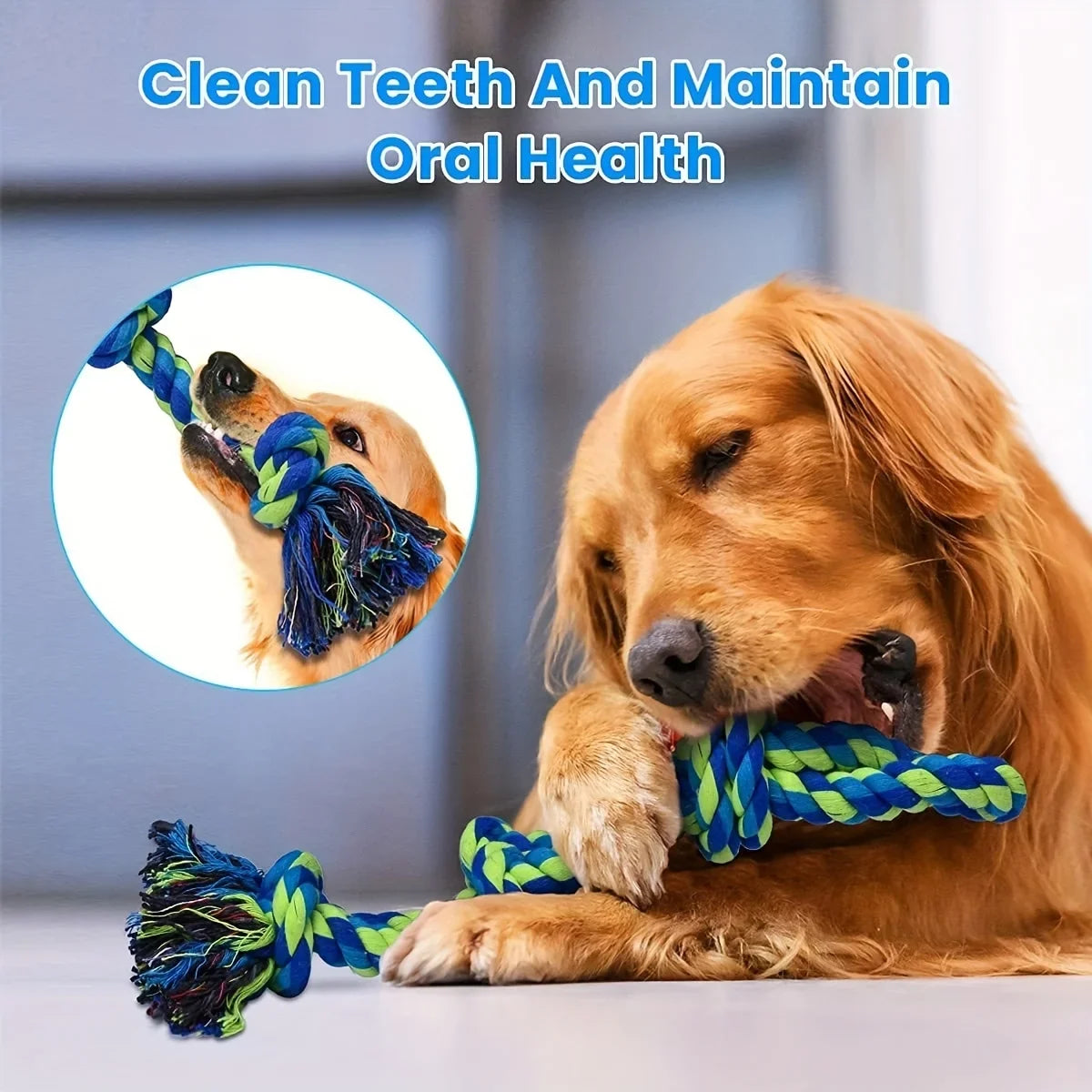 Knot Dog Toys Indestructible Durable Dog Chew Toys Tug of War Interactive Toys Suitable for Medium and Large Dogs Pet Supplies